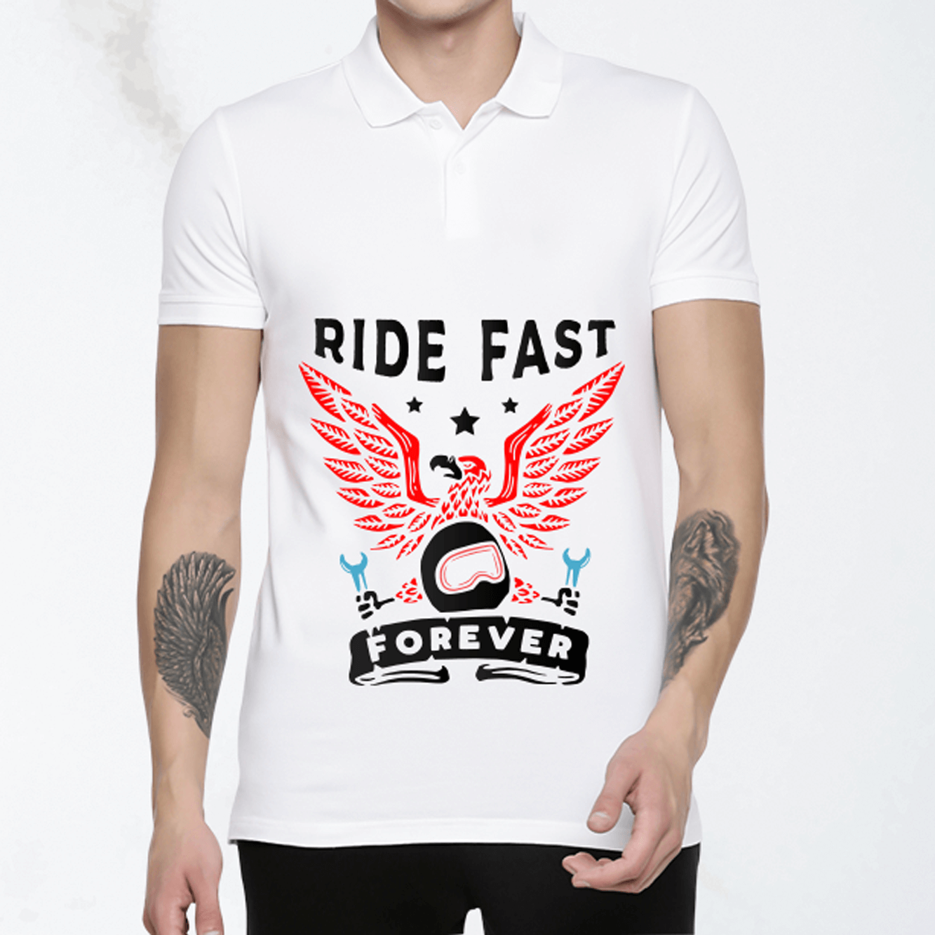 White Polo T-Shirt  ( Size:XXL )