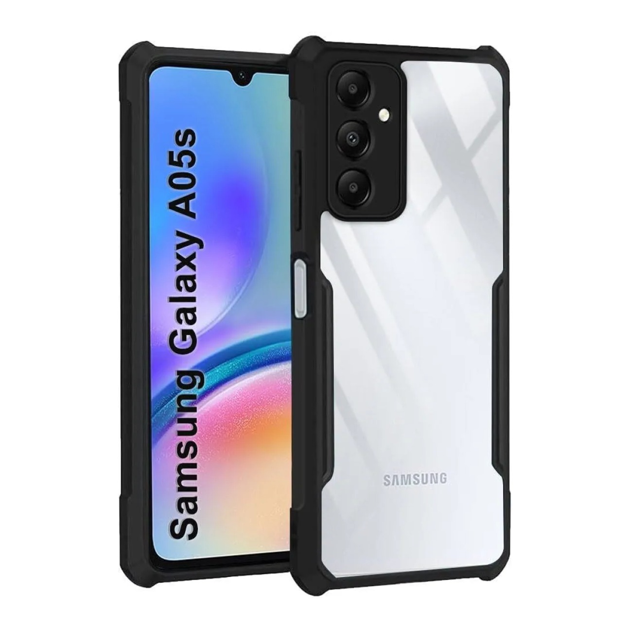 Samsung Galaxy A05s Shockproof Crystal Clear Bumper Case with Acrylic Back, TPU Frame & Camera Protection