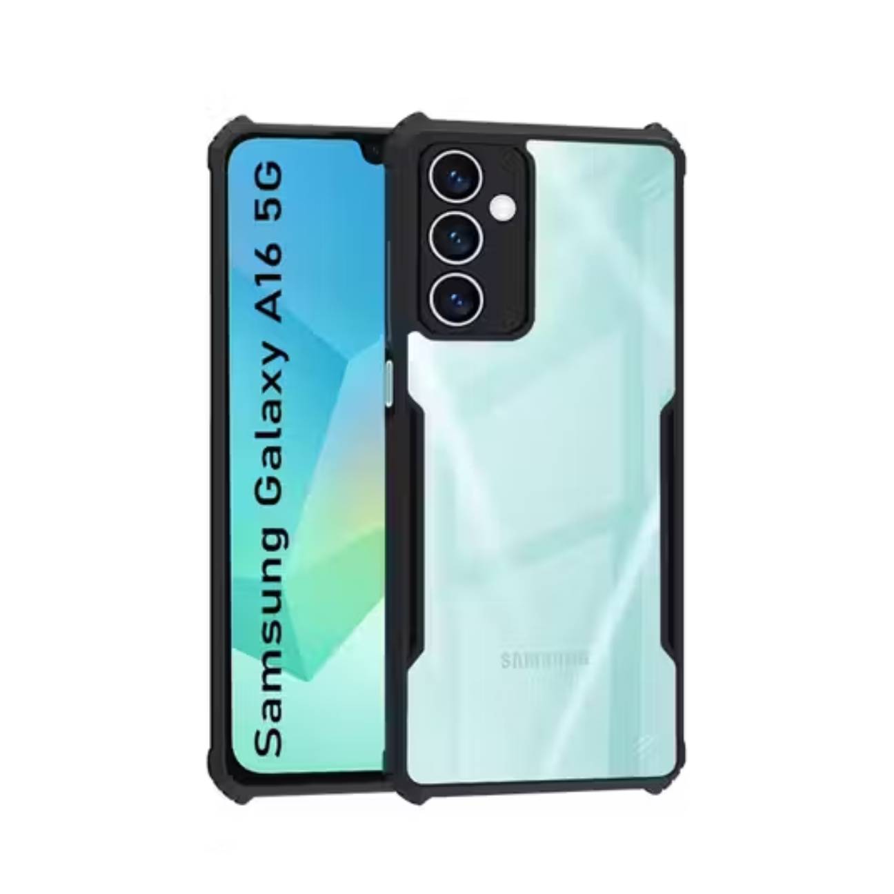 Samsung Galaxy A16 5G Shockproof Crystal Clear Bumper Case with Acrylic Back, TPU Frame & Camera Protection