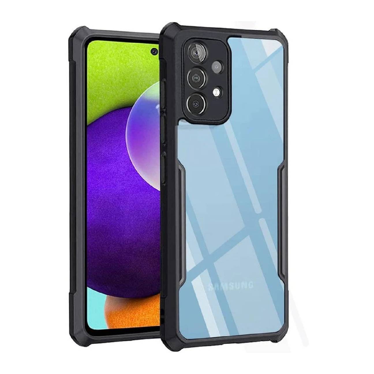 Samsung Galaxy A52 Shockproof Crystal Clear Bumper Case with Acrylic Back, TPU Frame & Camera Protection