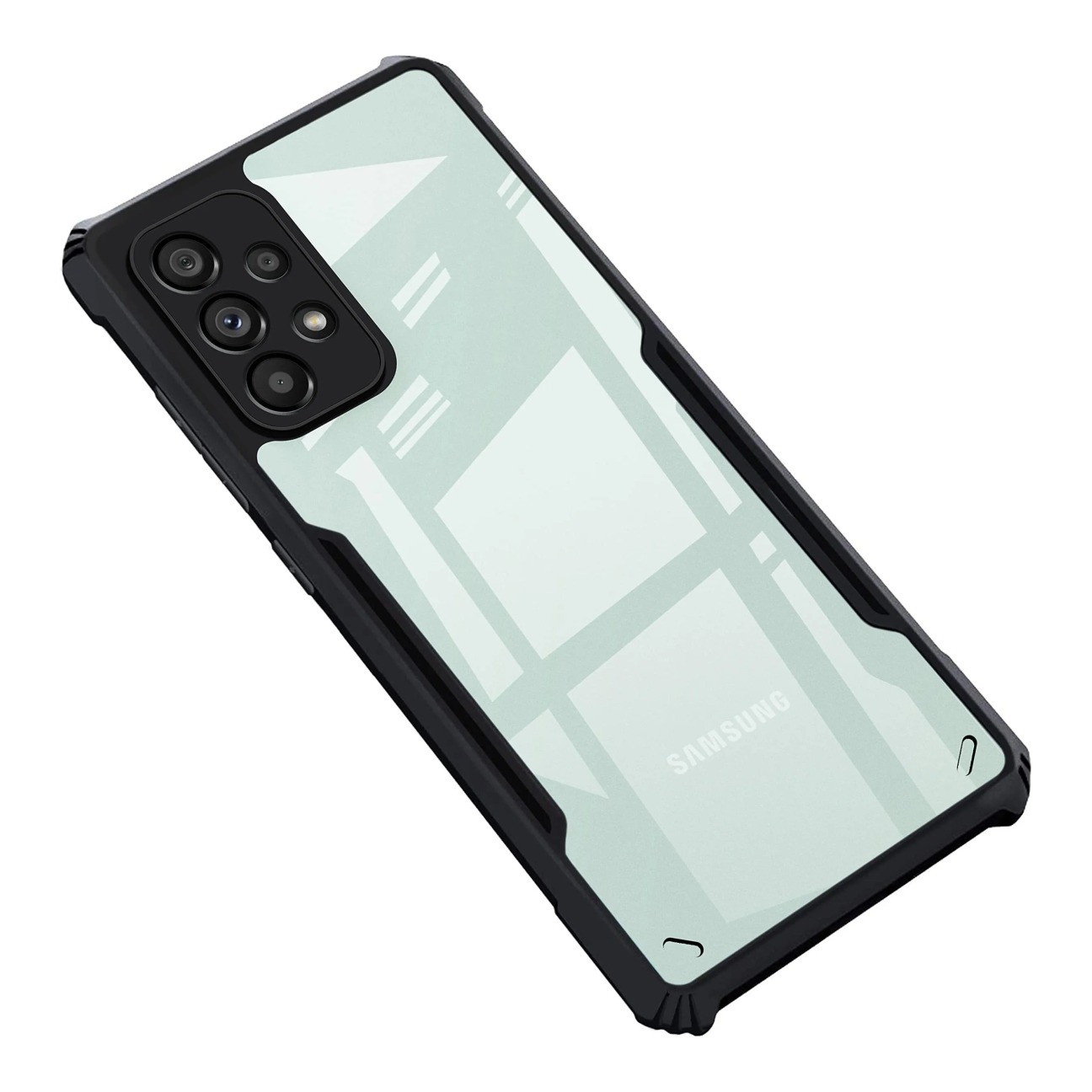 Samsung Galaxy A73 5G Shockproof Crystal Clear Bumper Case with Acrylic Back, TPU Frame & Camera Protection