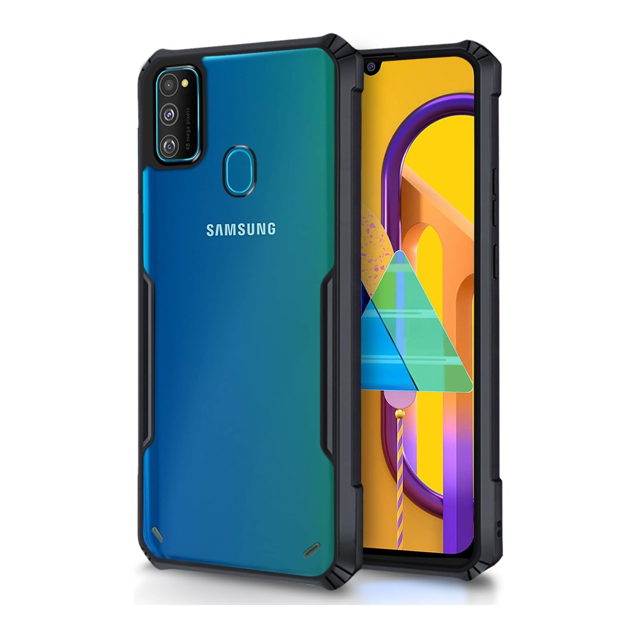 Samsung Galaxy M21 (2021) Shockproof Crystal Clear Bumper Case with Acrylic Back, TPU Frame & Camera Protection