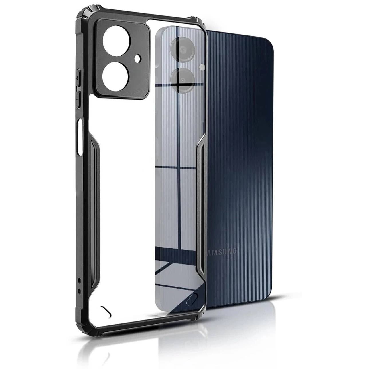Samsung Galaxy F05 Shockproof Crystal Clear Bumper Case with Acrylic Back, TPU Frame & Camera Protection