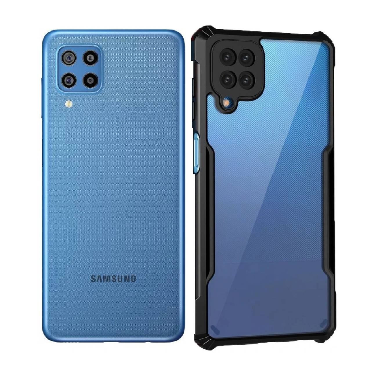 Samsung Galaxy F22 Shockproof Crystal Clear Bumper Case with Acrylic Back, TPU Frame & Camera Protection