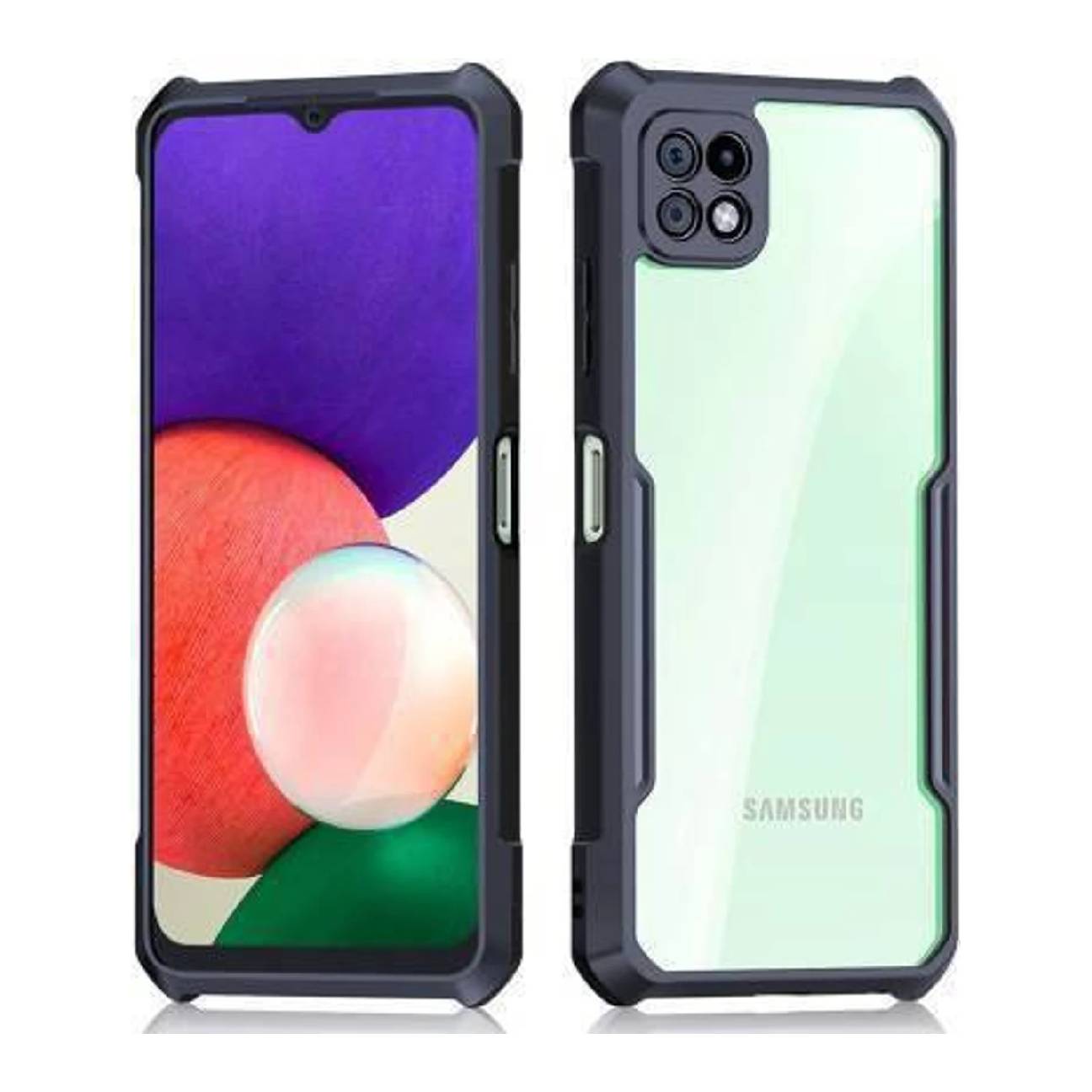 Samsung Galaxy F42 5G Shockproof Crystal Clear Bumper Case with Acrylic Back, TPU Frame & Camera Protection