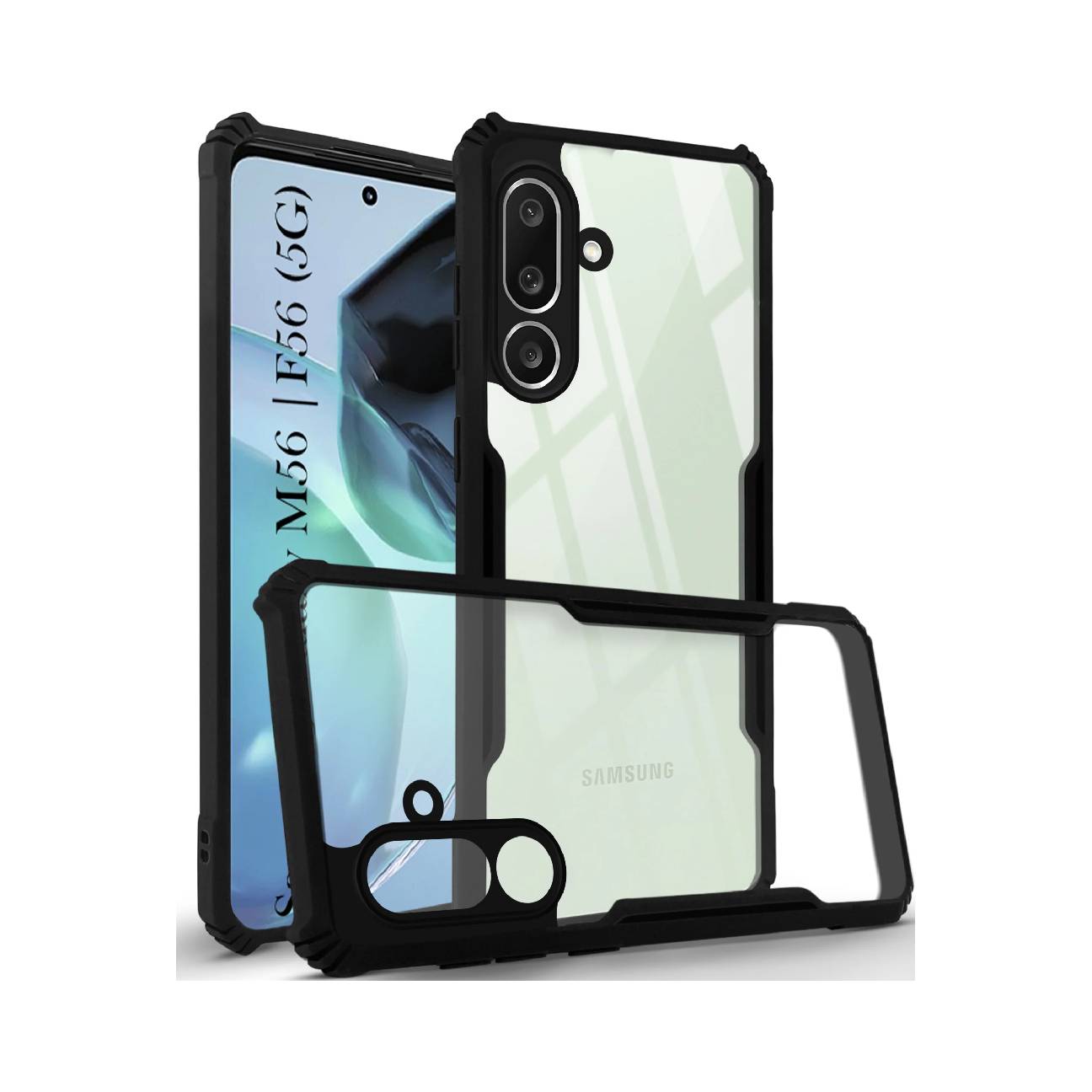 Samsung Galaxy F56 5G Shockproof Crystal Clear Bumper Case with Acrylic Back, TPU Frame & Camera Protection