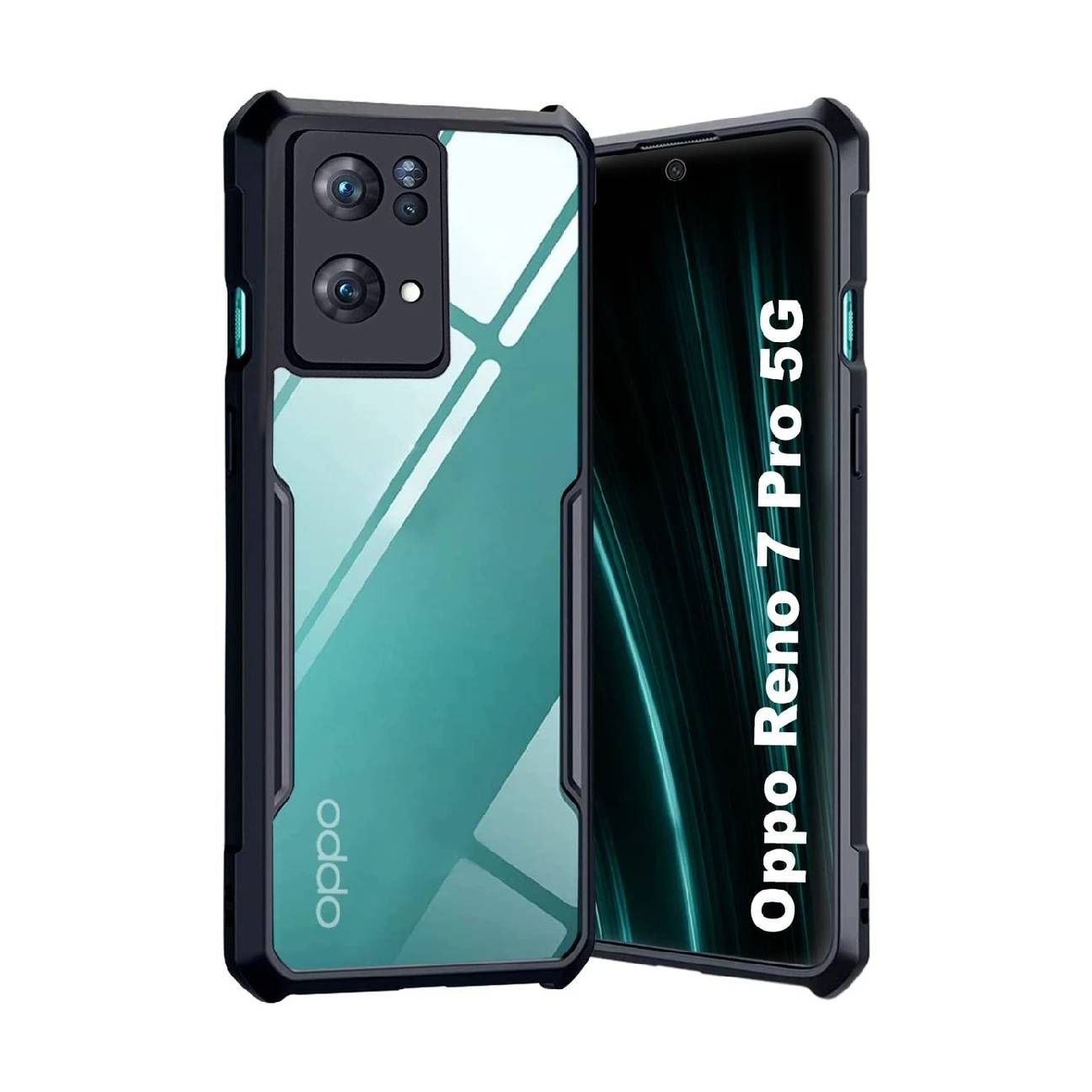 Oppo Reno 7 Pro 5G Shockproof Crystal Clear Bumper Case with Acrylic Back, TPU Frame & Camera Protection