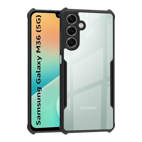 Samsung Galaxy M36 5G Shockproof Crystal Clear Bumper Case with Acrylic Back, TPU Frame & Camera Protection