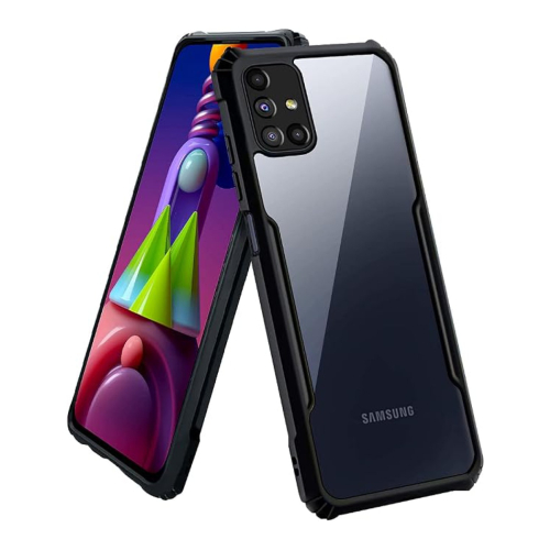 Samsung Galaxy M51 Shockproof Crystal Clear Bumper Case with Acrylic Back, TPU Frame & Camera Protection
