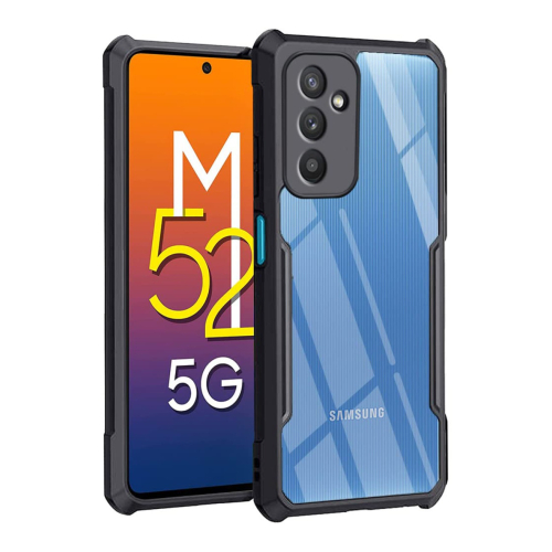 Samsung Galaxy M52 5G Shockproof Crystal Clear Bumper Case with Acrylic Back, TPU Frame & Camera Protection