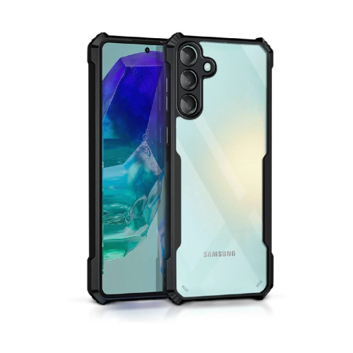 Samsung Galaxy M55 5G Shockproof Crystal Clear Bumper Case with Acrylic Back, TPU Frame & Camera Protection