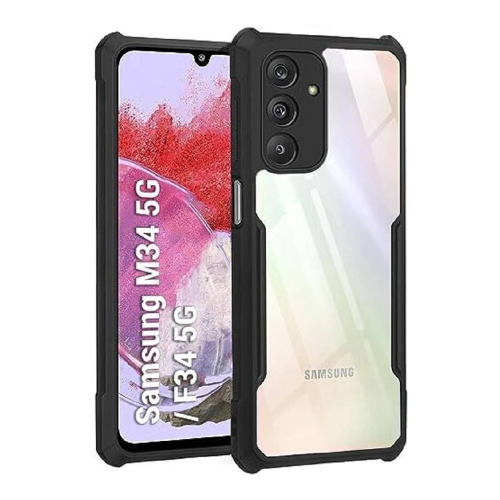 Samsung Galaxy F34 5G Shockproof Crystal Clear Bumper Case with Acrylic Back, TPU Frame & Camera Protection