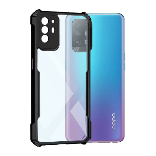 Oppo F19 Pro+ Shockproof Crystal Clear Bumper Case with Acrylic Back, TPU Frame & Camera Protection