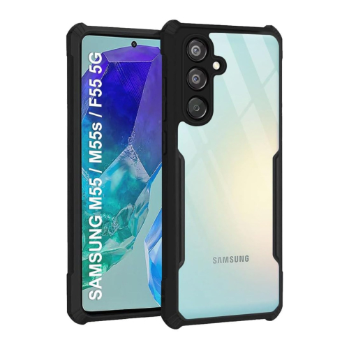 Samsung Galaxy F55 5G Shockproof Crystal Clear Bumper Case with Acrylic Back, TPU Frame & Camera Protection