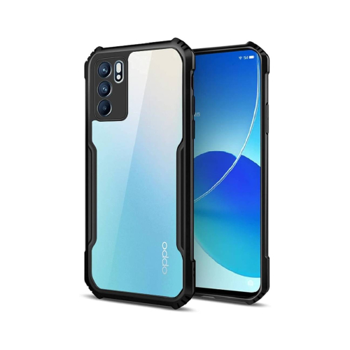 Oppo Reno 6 Pro 5G Shockproof Crystal Clear Bumper Case with Acrylic Back, TPU Frame & Camera Protection