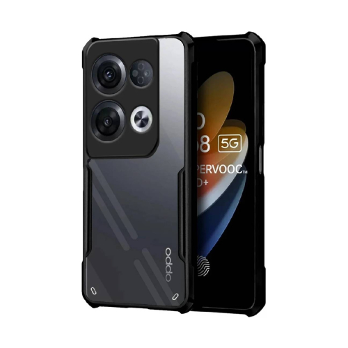 Oppo Reno 8 Pro 5G Shockproof Crystal Clear Bumper Case with Acrylic Back, TPU Frame & Camera Protection