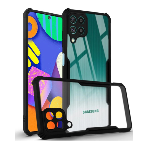 Samsung Galaxy F62 Shockproof Crystal Clear Bumper Case with Acrylic Back, TPU Frame & Camera Protection