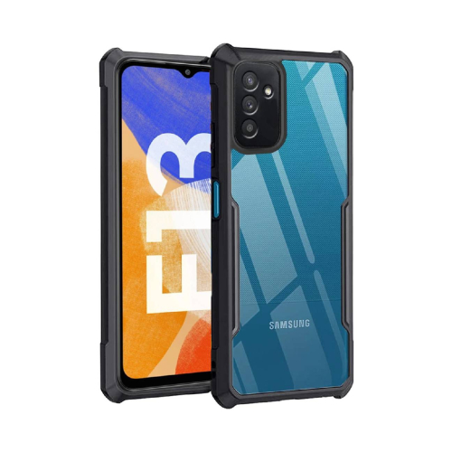 Samsung Galaxy F13 Shockproof Crystal Clear Bumper Case with Acrylic Back, TPU Frame & Camera Protection