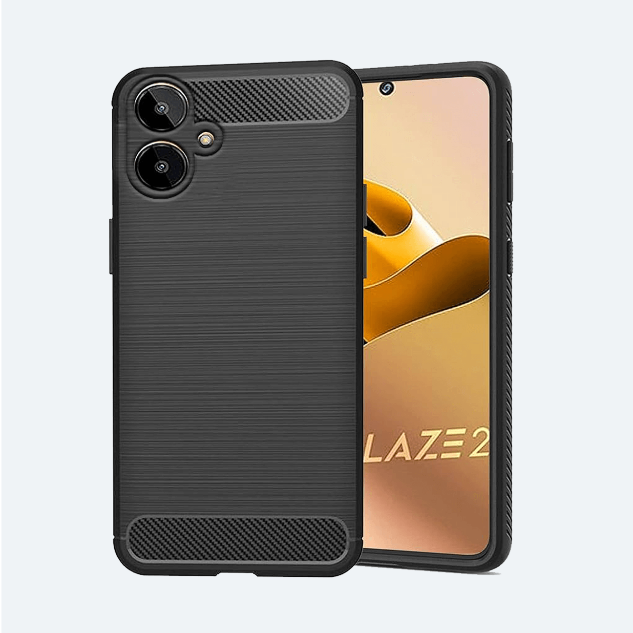 Lava Blaze 2 Black Silicon Back Cover