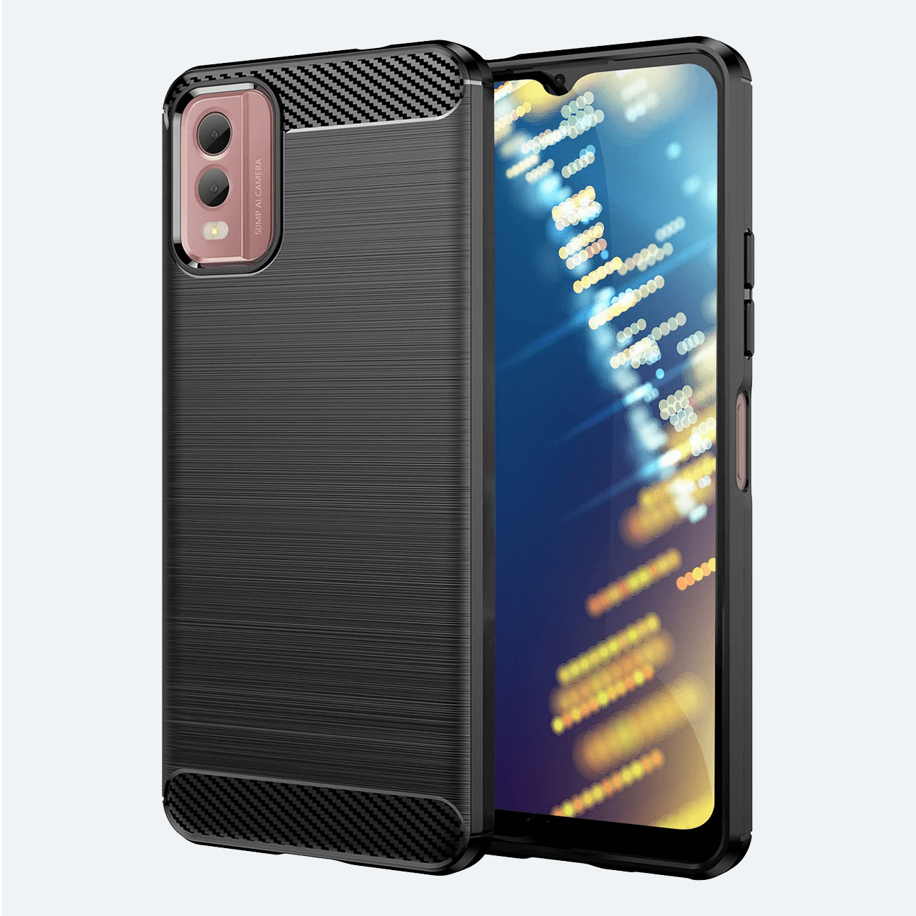 Nokia C32 Black Silicon Back Cover
